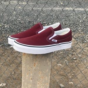 Vans burgundy slip on women’s 6.5